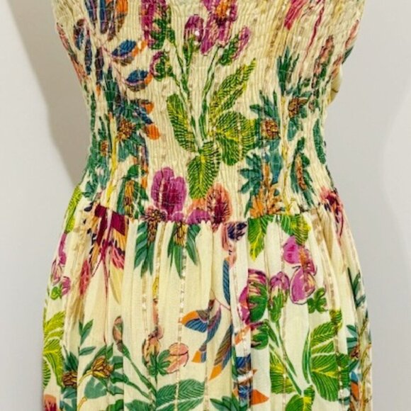 Anthropologie Me 2 Magic Yellow Tropical Floral Sleeveless Maxi Dress Size M NWT - Picture 5 of 7